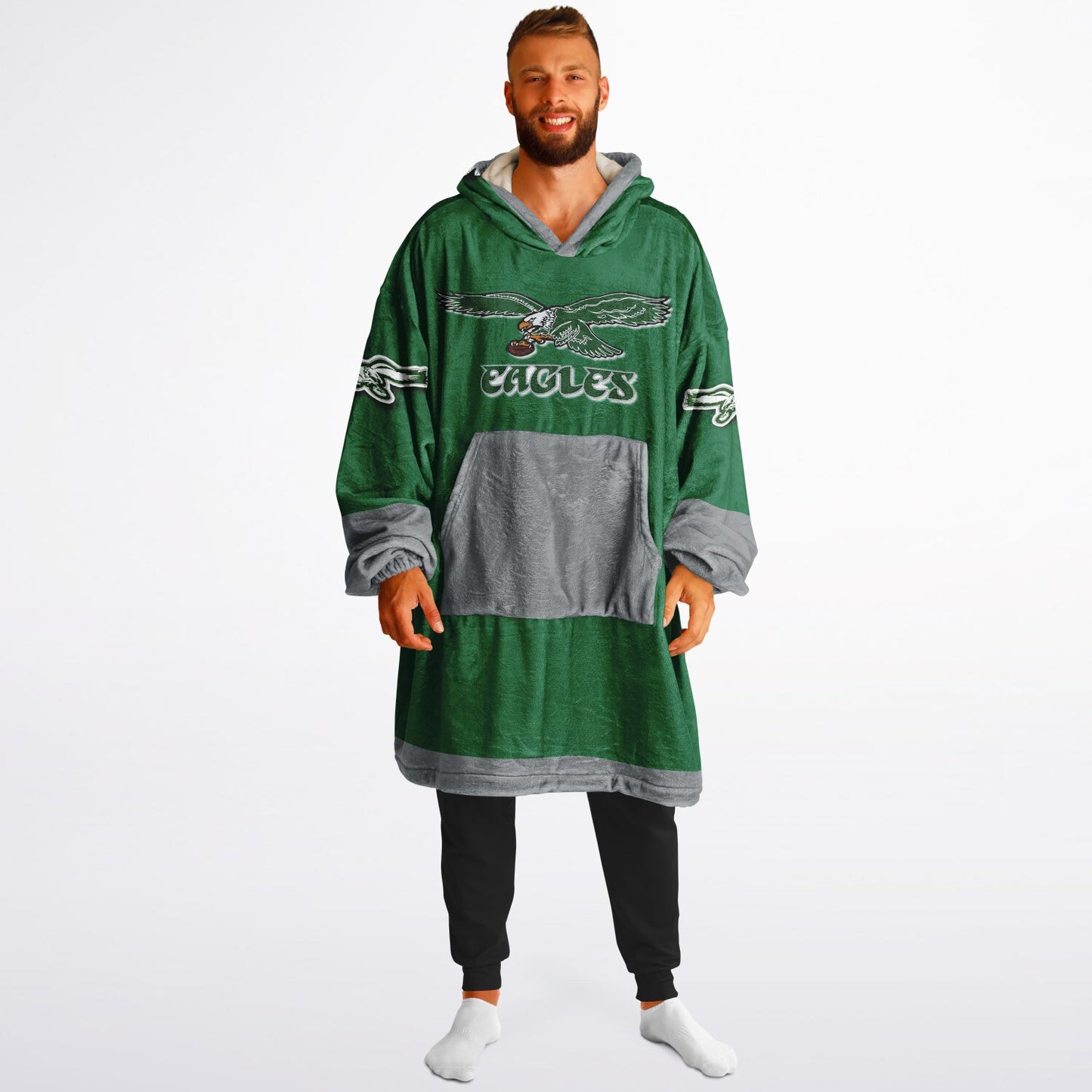 Eagles Retro Kelly Green Eagles Old School Look Oversize Hooded Blanket