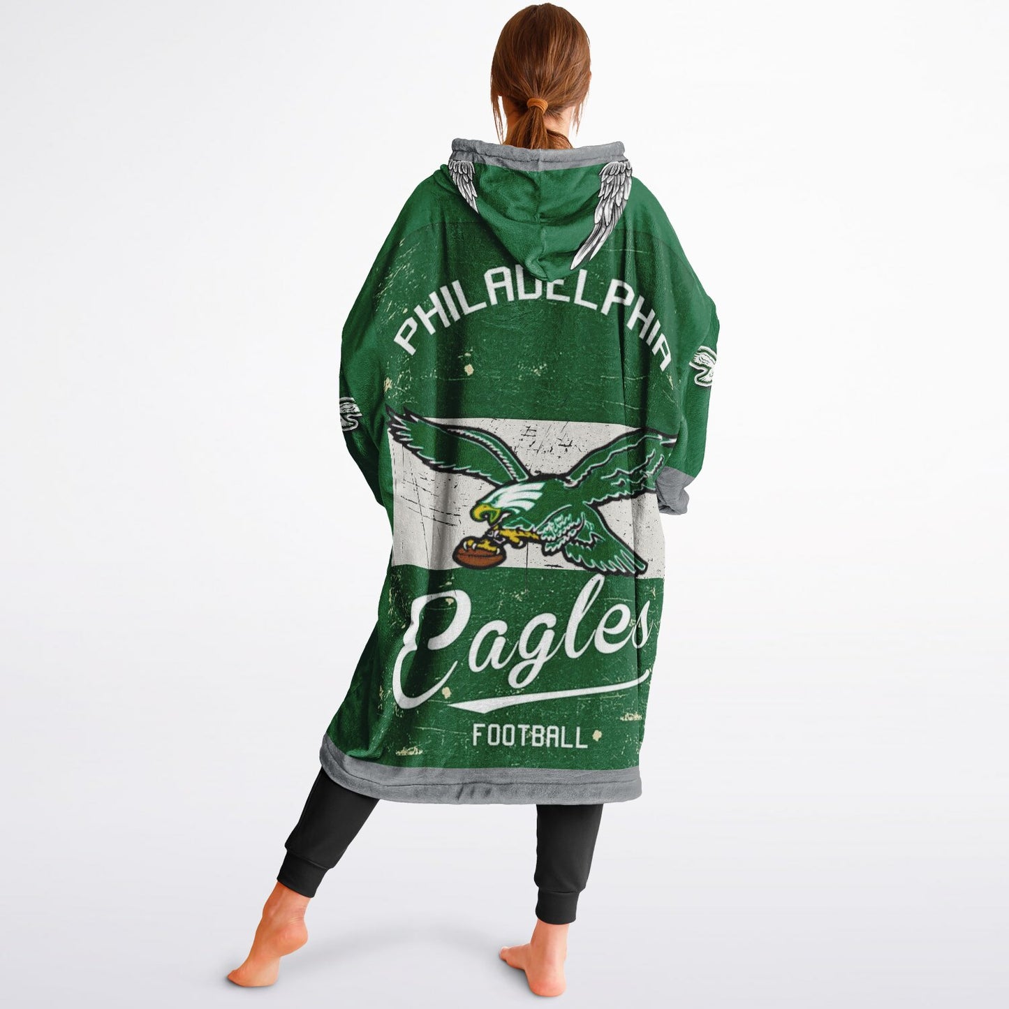 Eagles Retro Kelly Green Eagles Old School Look Oversize Hooded Blanket