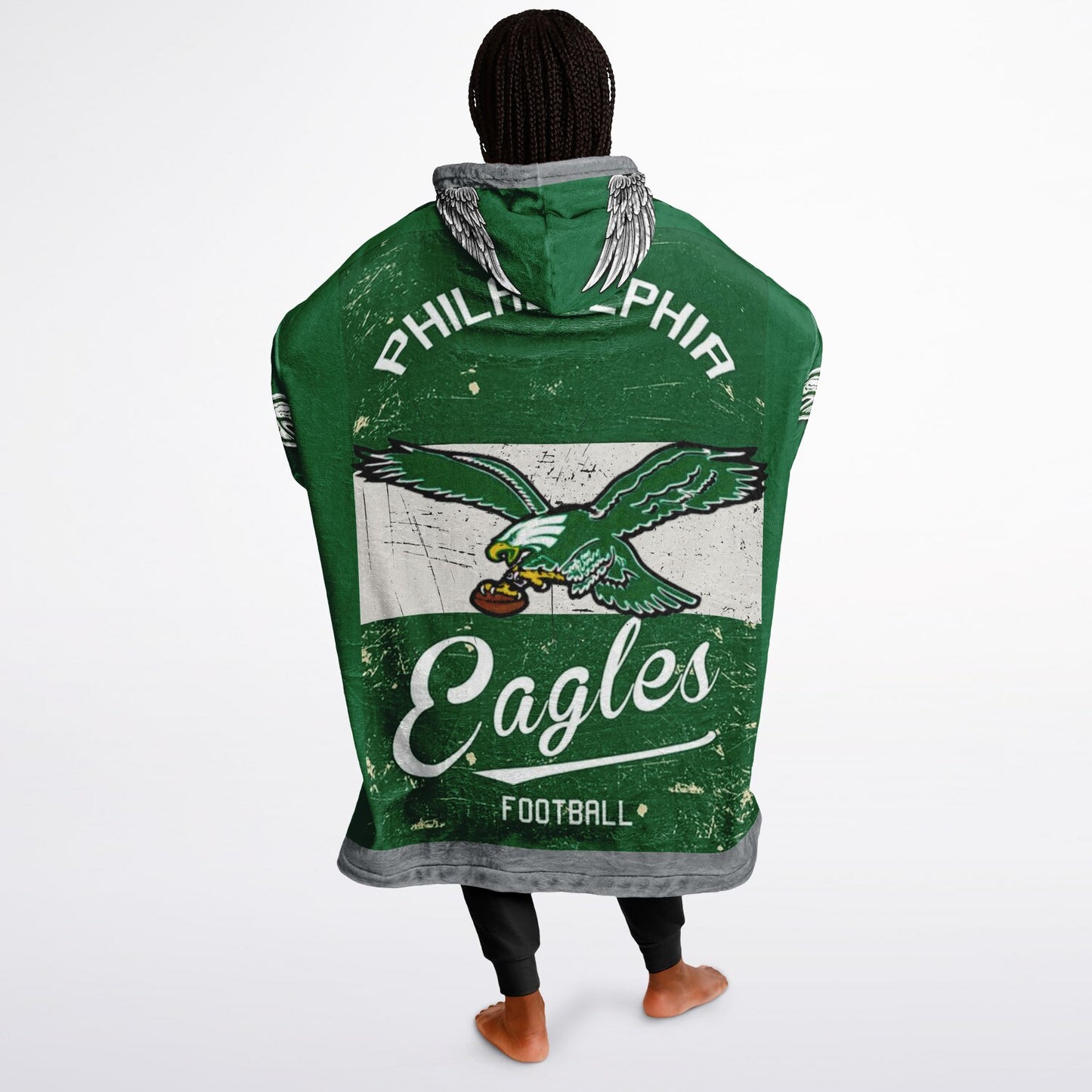 Eagles Retro Kelly Green Eagles Old School Look Oversize Hooded Blanket