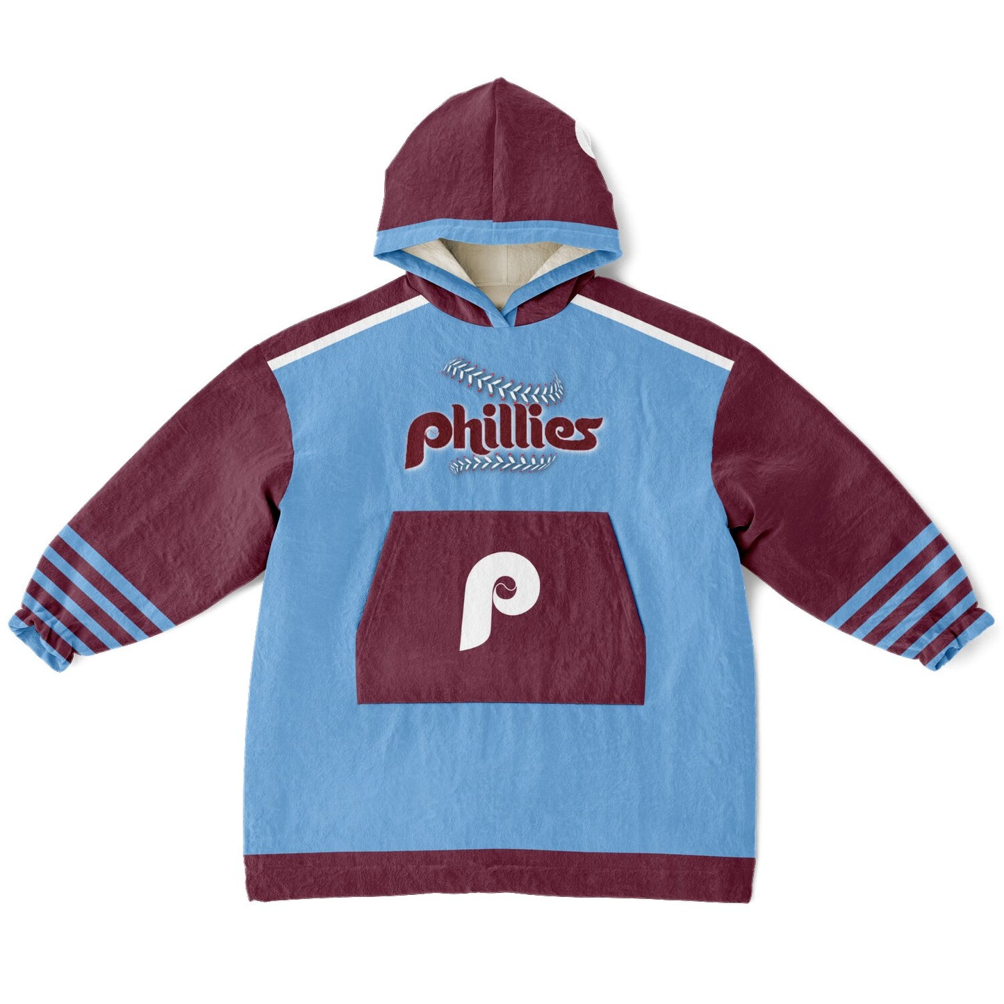 Youth Phillies Retro Light Blue Cuddle Hoodie Great Gift for Young Fans