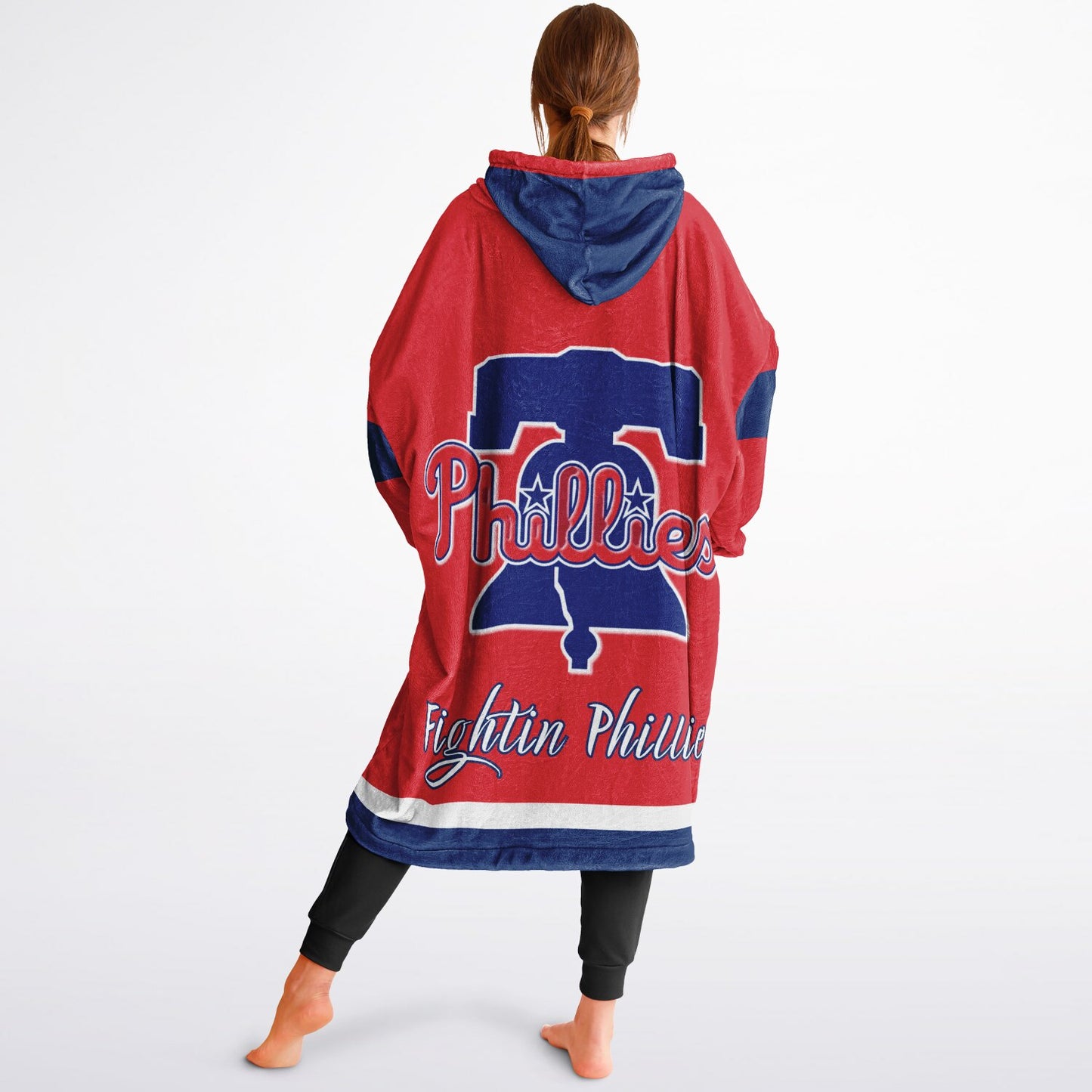 Phillies Red Cuddle Hoodie The Fightin Phillies Oversize Hooded Blanket Gift for Baseball Fans & Family