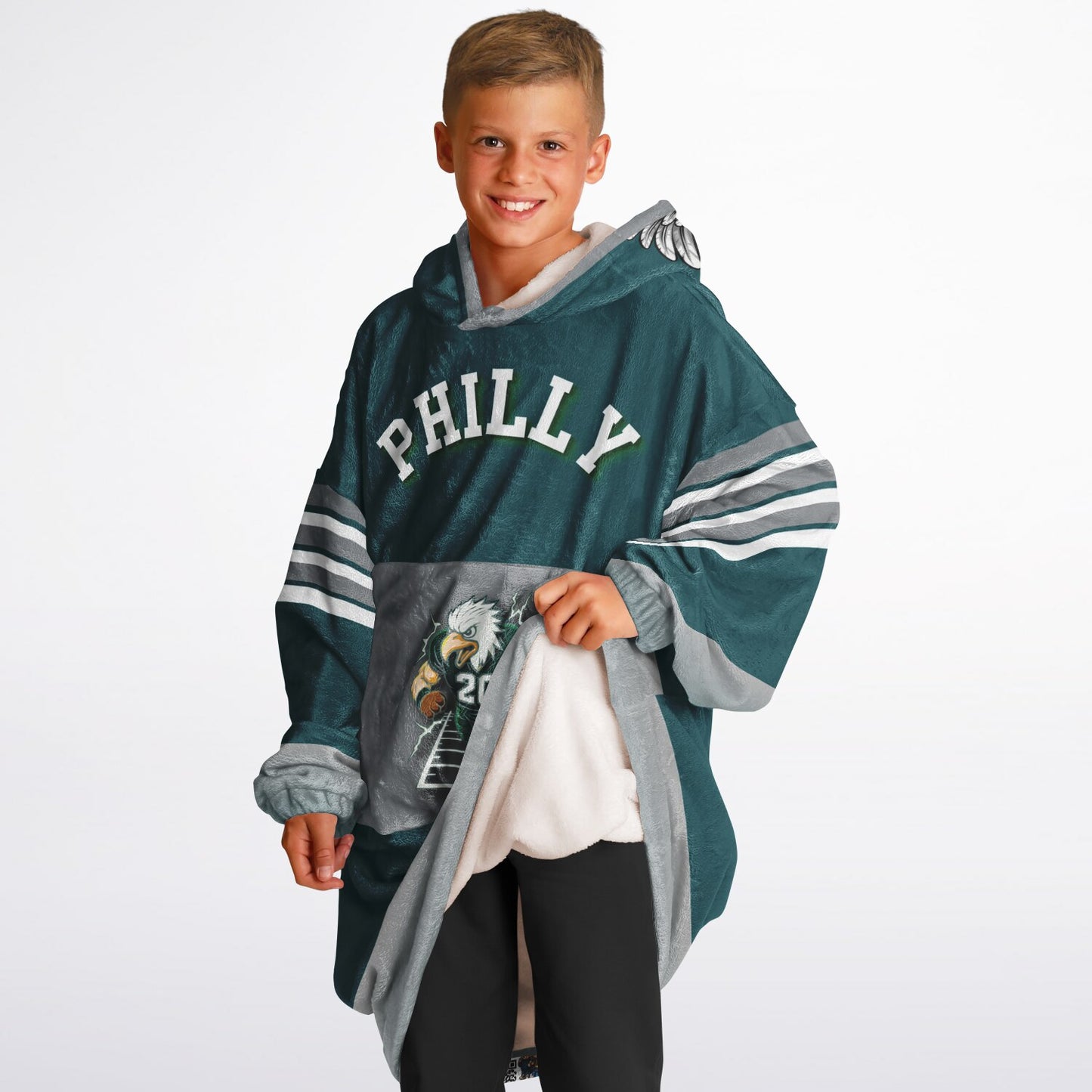 Youth Oversize Hooded Blanket Philly Player Green S.B. Champion