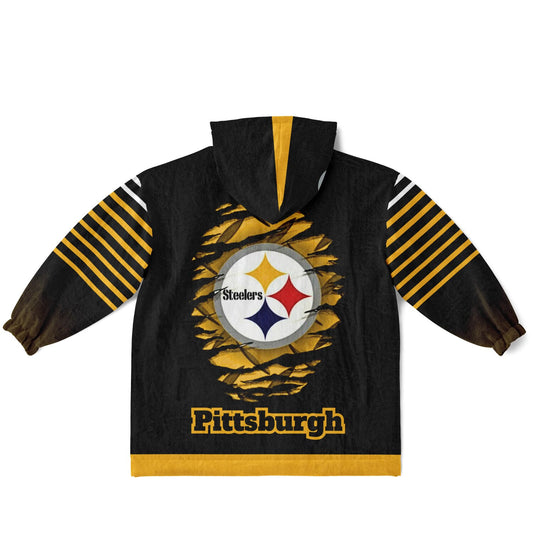 Youth Pittsburgn Steelers  Black Oversize Cuddle Hoodie