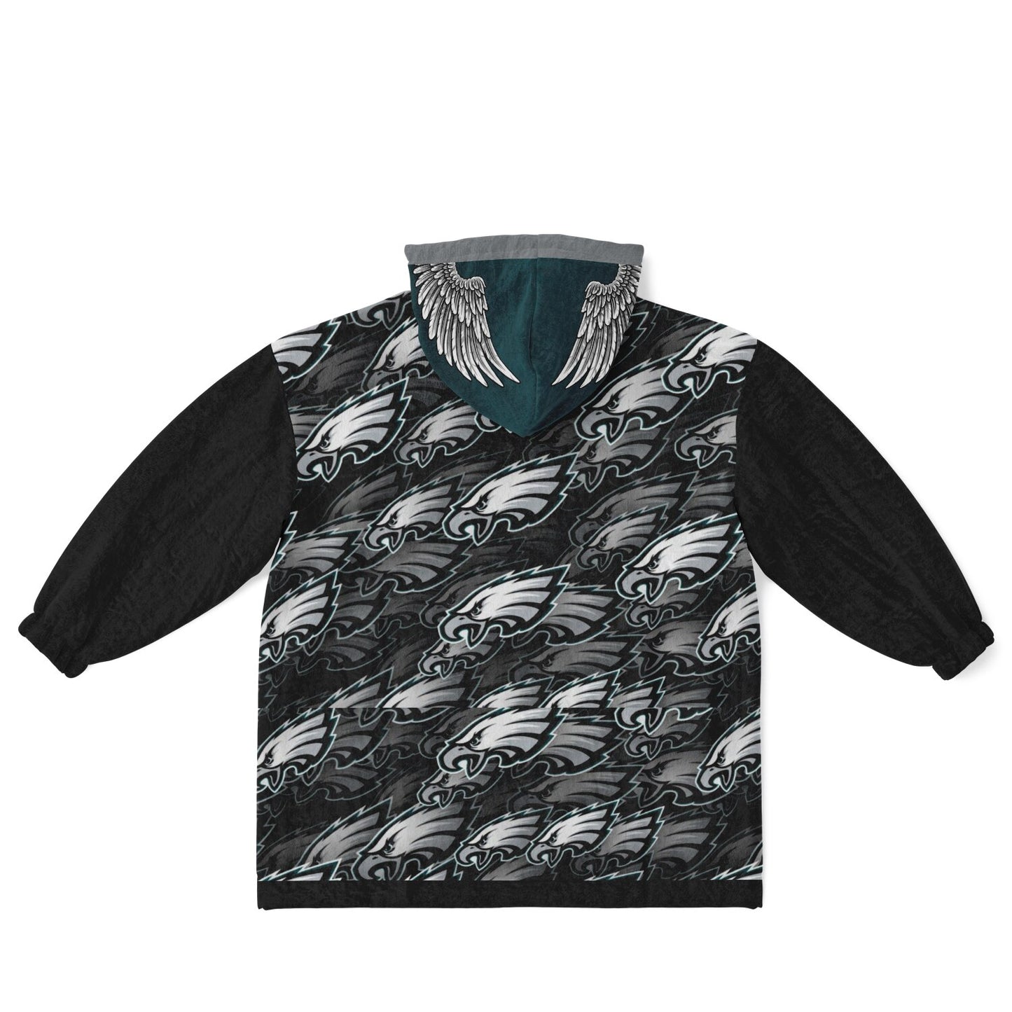 Youth  Eagles Reversible Cozy Cuddle Hoodie Eagles, 2 in 1, Green & Retro Kelly Green Hooded Blanket for Young Fans copy