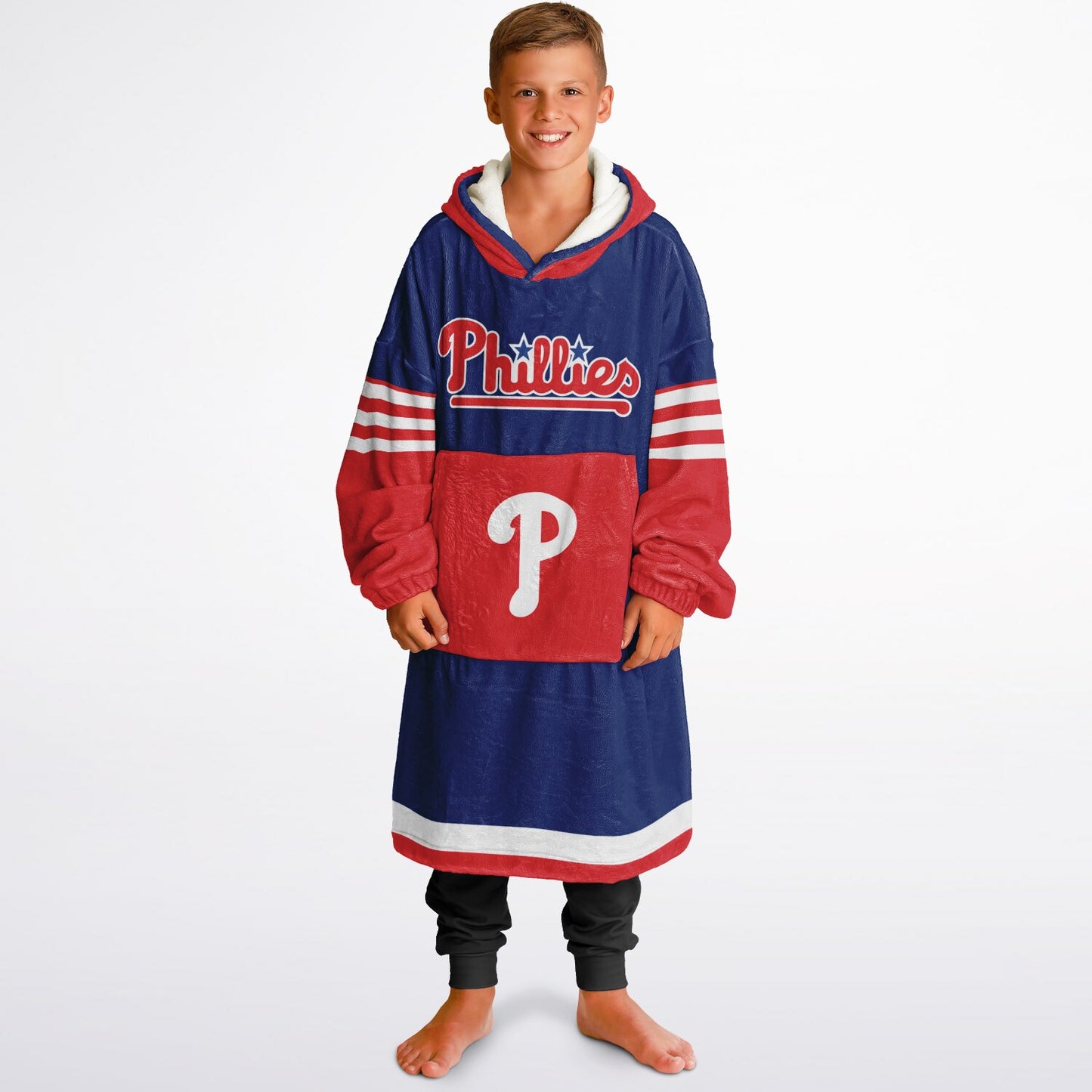 Youth Phillies Blue & Red Cozy Cuddle Hoodie