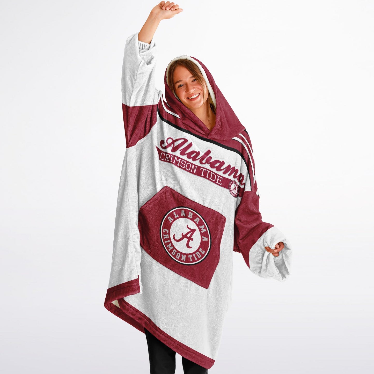 Alabama Crimson Tide White Cuddle Hoodie Great Gift for Alabama Fans & Alumni