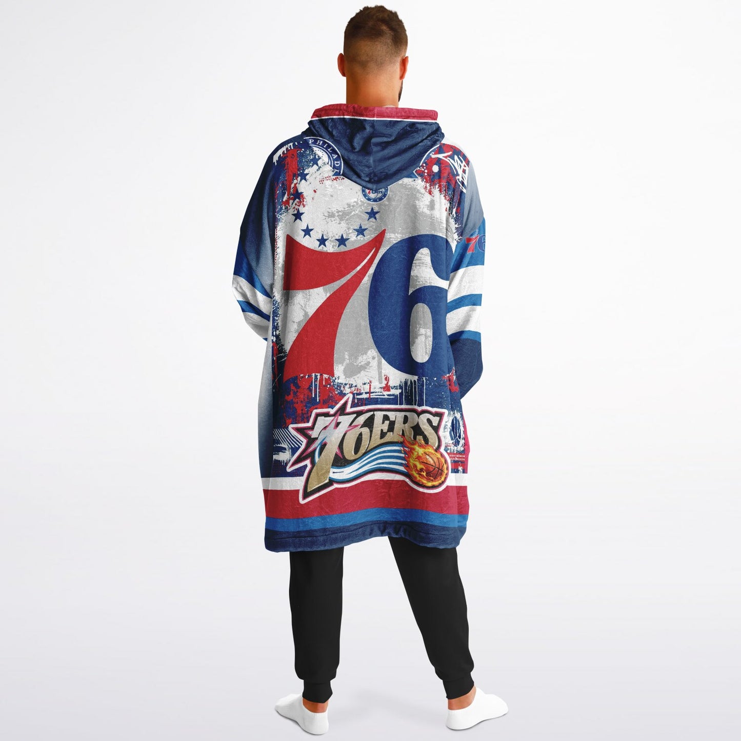 Philadelphia 76ers  Basketball Oversize Blue Hooded Blanket