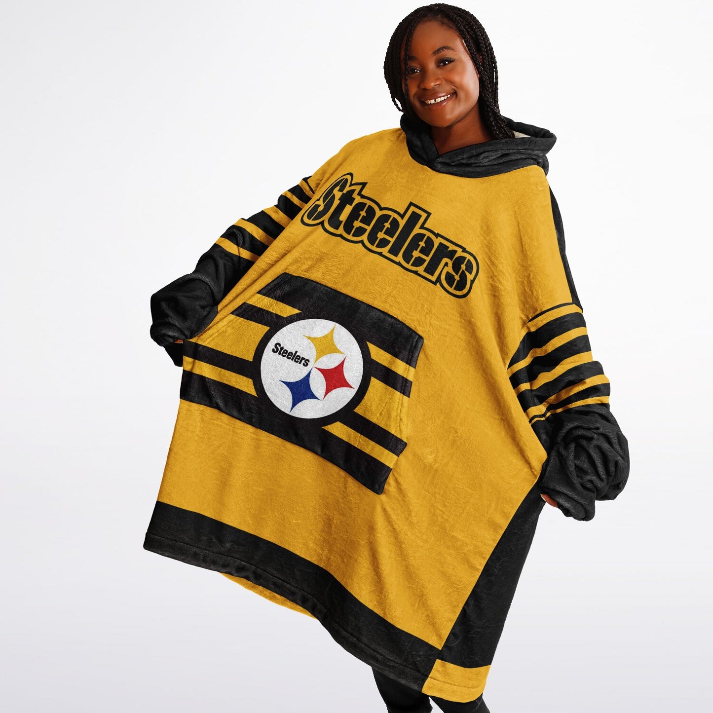 Pittsburgh Steelers Gold & Black Oversize Cuddle Hoodie Gift for Fans