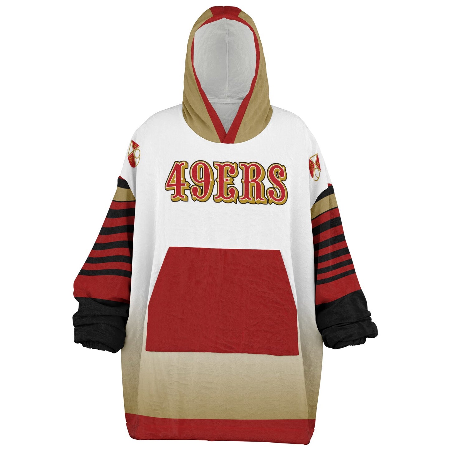 49ers White Gradient Cozy Oversize Cuddle Hoodie 49ers Cozy Hooded Blanket Gift