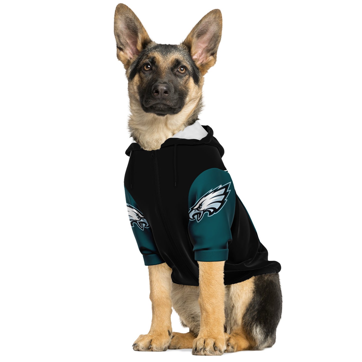 Dog Zip-Up Eagles Hoodie black