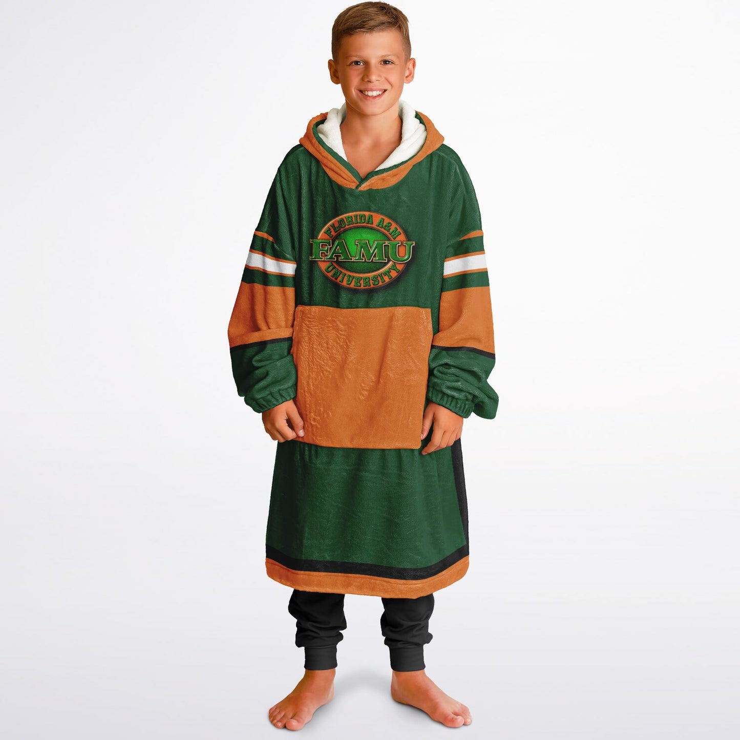 Youth FAMU Rattlers Green Oversize Cuddle Hoodie Young Fan Gift From Alumni