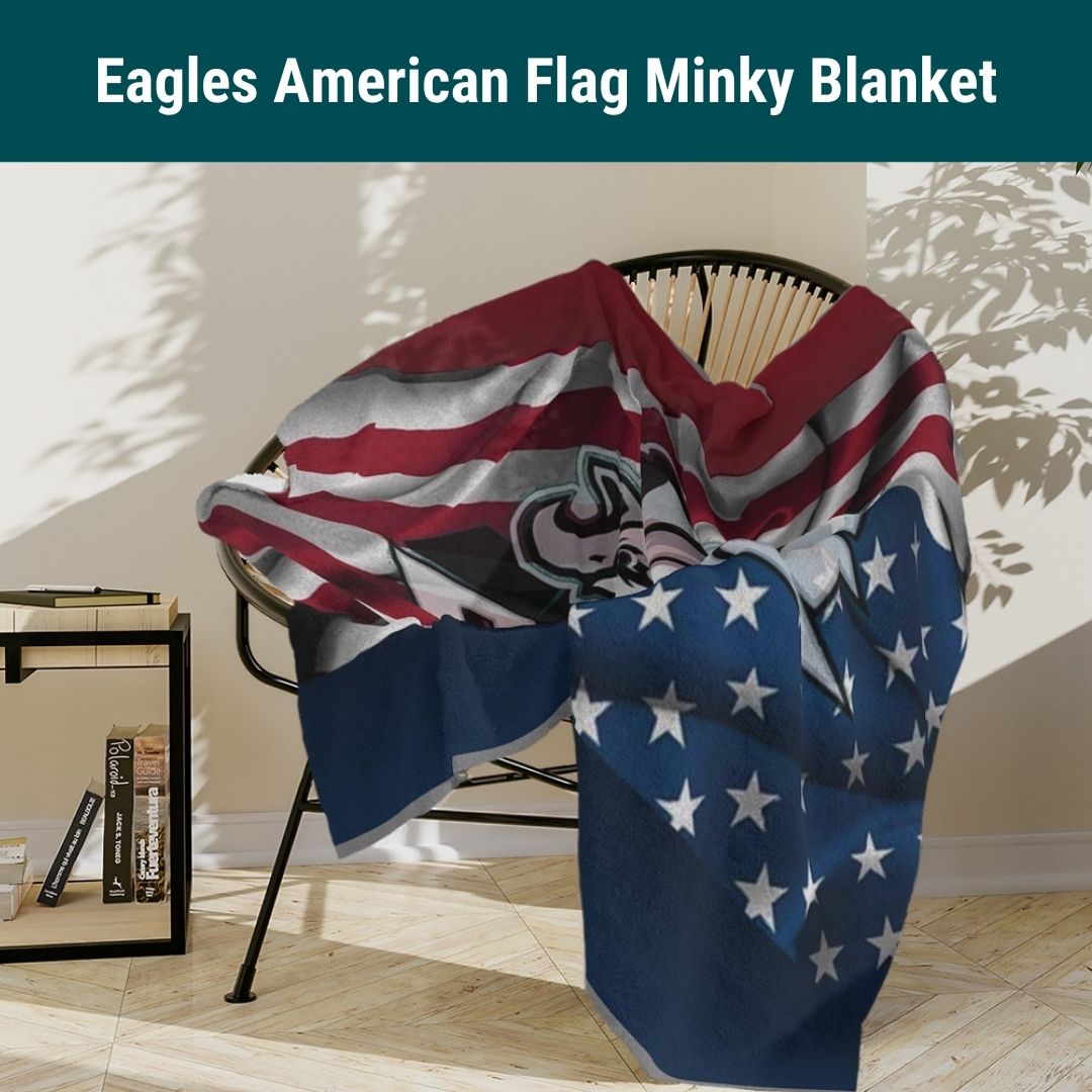 Eagles American Flag Soft Blanket Philly Football Cozy Birthday Gift for Eagles Football Fans Throw Blanket to Watch Eagles Games Sports Home Decor