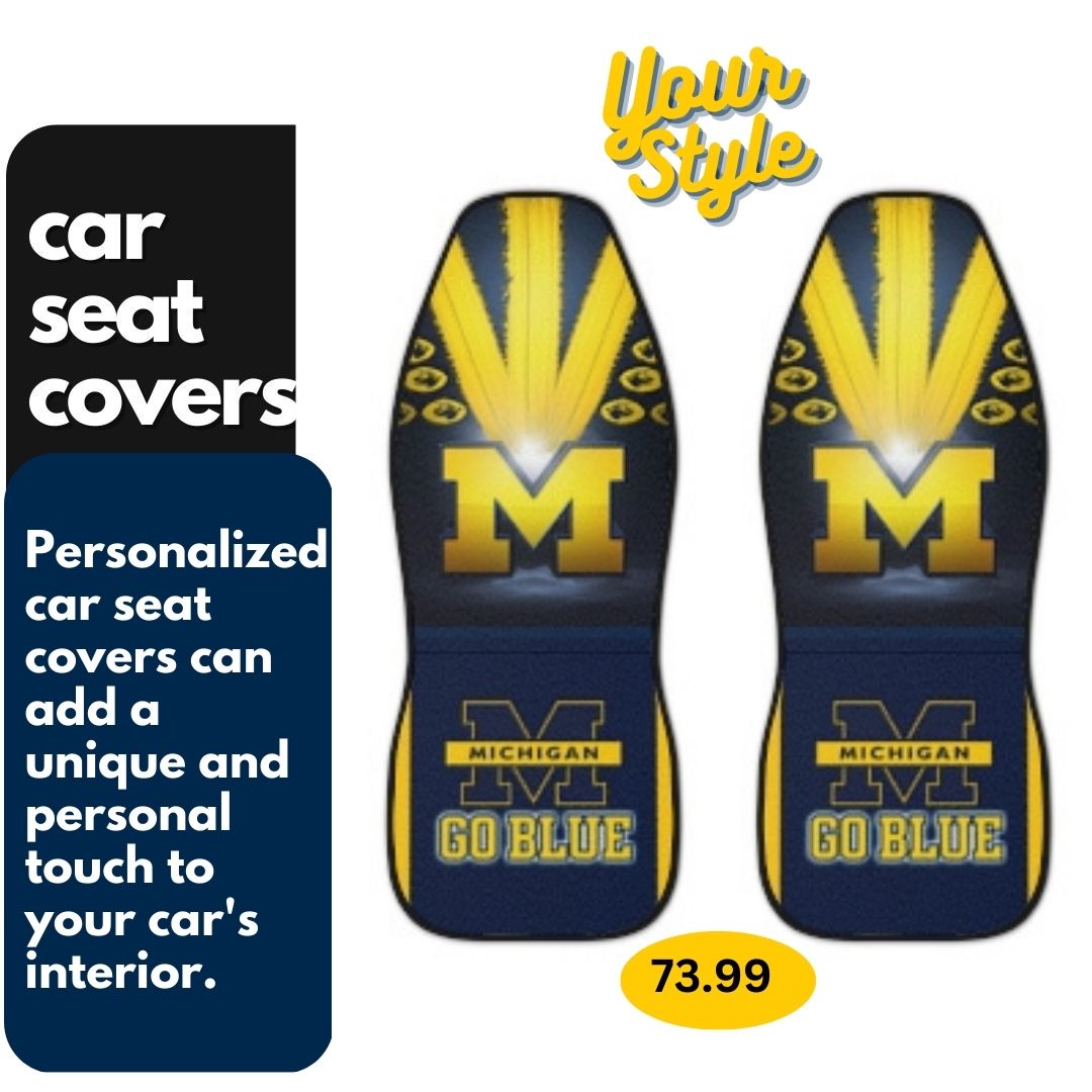 Car Seat Covers Michigan "Go Blue" seat covers, college car seat covers, gift for college student, college alumni gift. car accessories gift