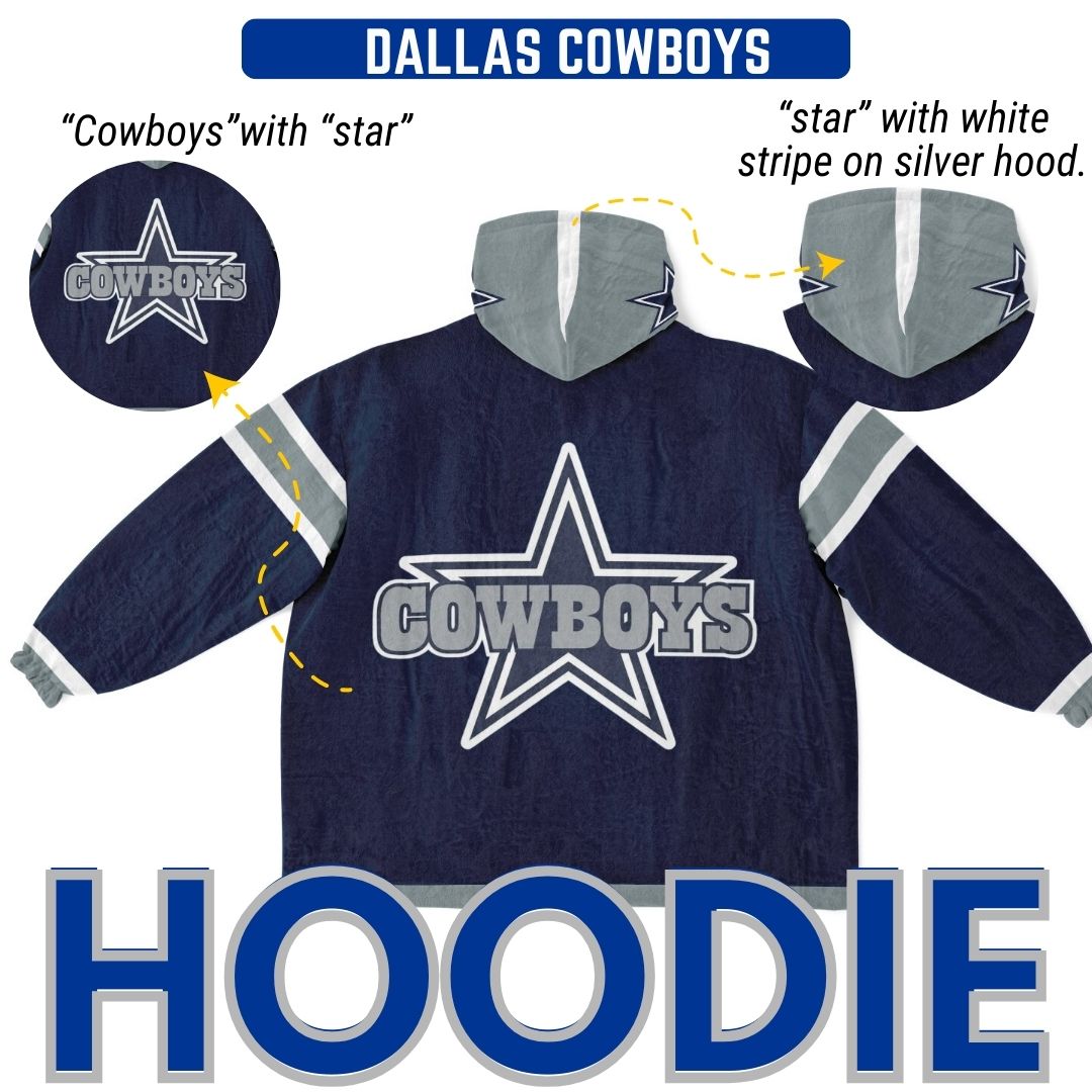 Dallas Cowboys Blue Football Cuddle Hoodie