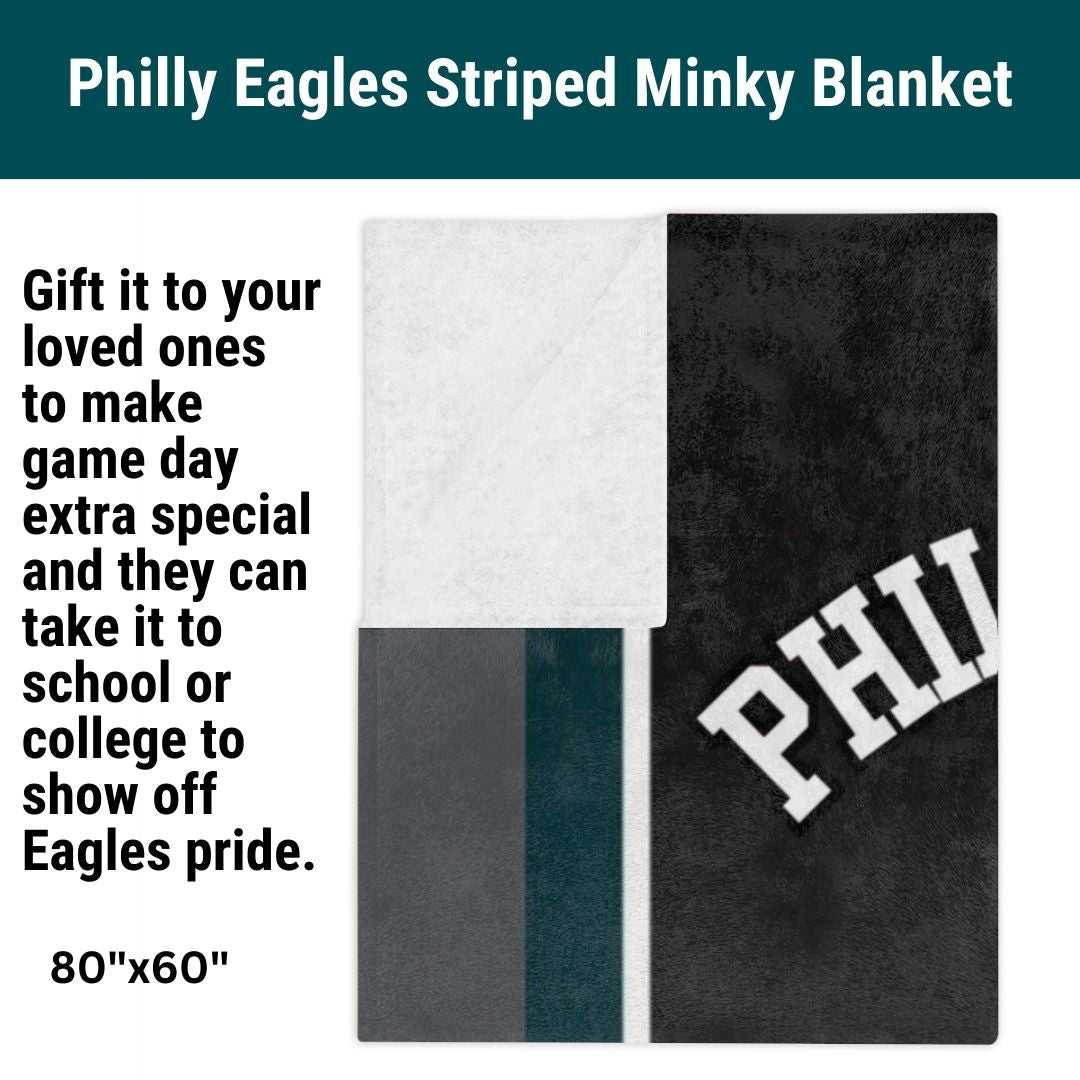 Eagles Blanket Striped Soft Throw Blanket Perfect Birthday Gift for Philly Football Fans Blanket to Watch Eagles Games Sports Decor