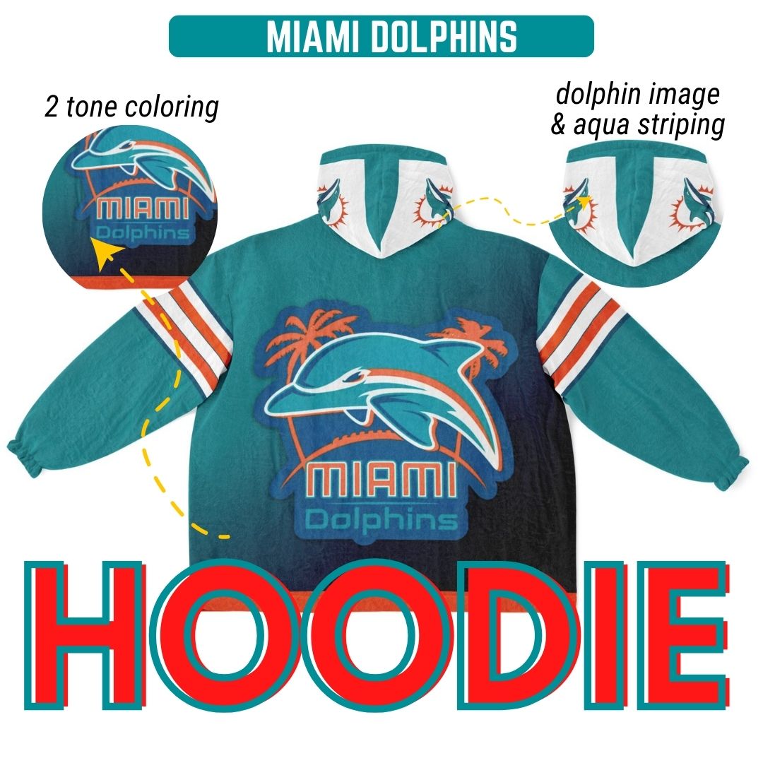 Miami Dolphins Aqua Football Cuddle Hoodie