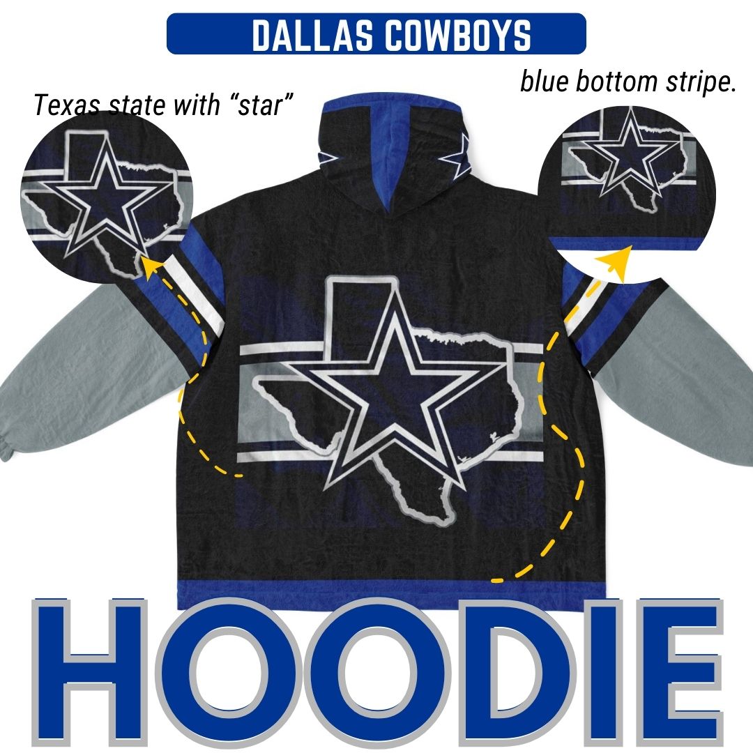 Dallas Cowboys "Dramatic Blitz" Black Football Cuddle Hoodie