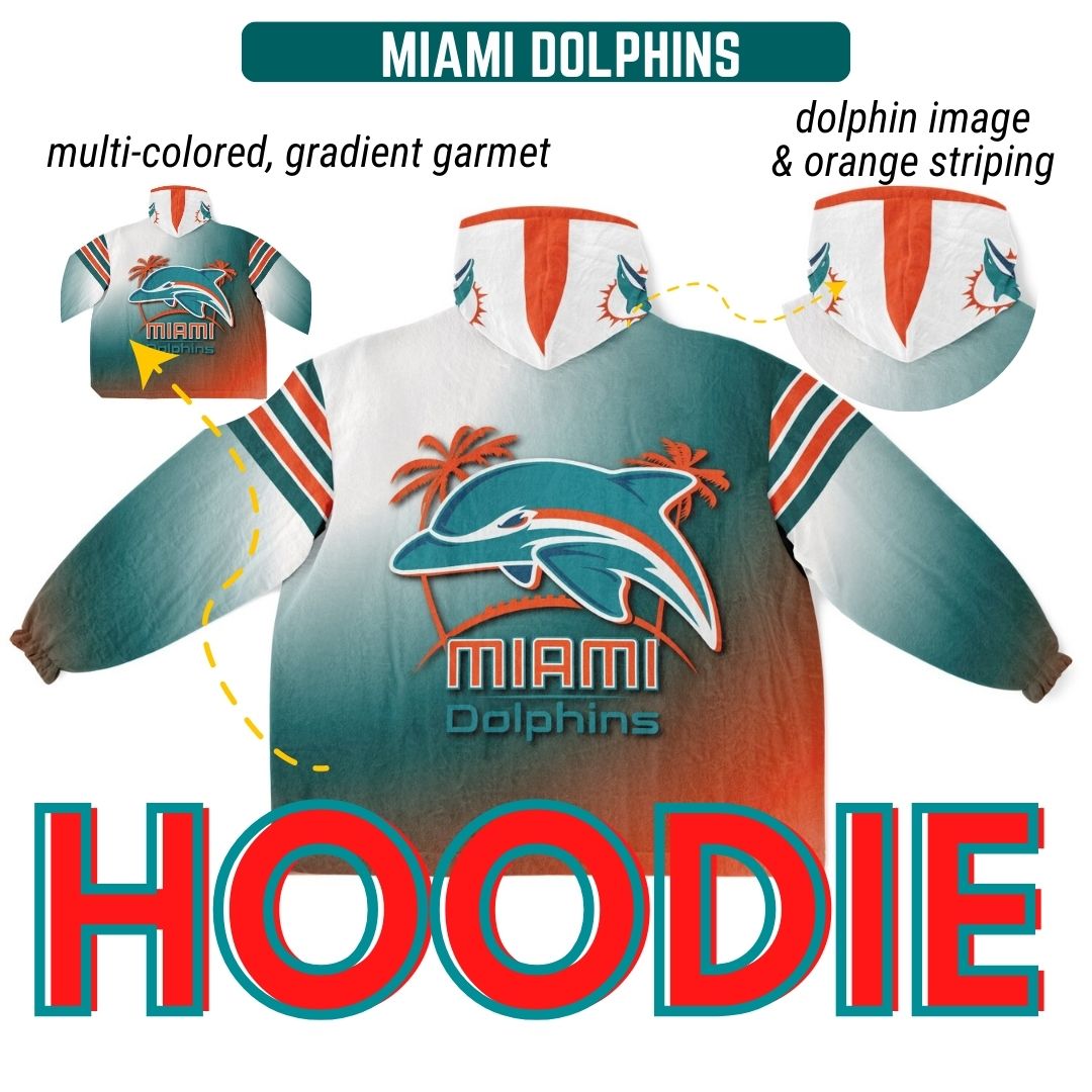 Miami Dolphins Sunshine Gradient Football Cuddle Hoodie