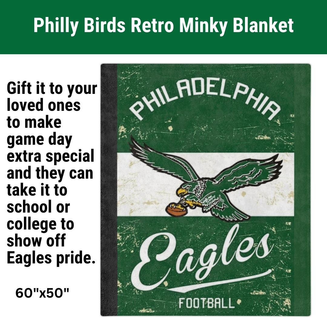 Eagles Throwback Soft Blanket A Great Birthday Gift for Philly Football Fans Throw Blanket to Watch Eagles Games Sports Home Decor