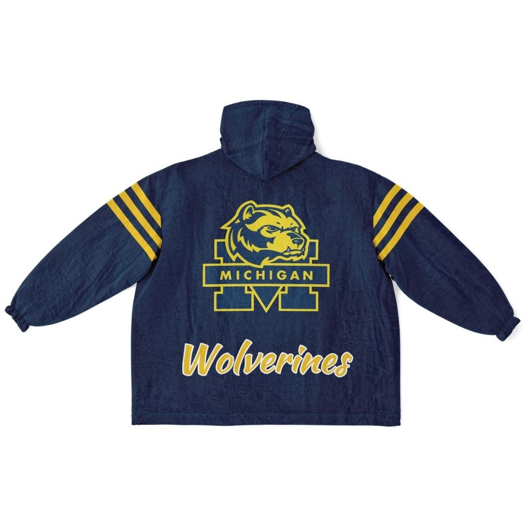 Classic Michigan Football Cuddle Hoodie Blue & Maize