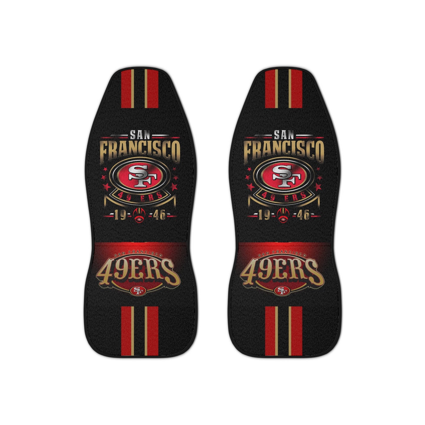 Car Seat Covers 49ers Car Seat Covers, Black, Red & Gold Design Truck Seat Covers, 49ers Fan Gift, Car Accessories Gift