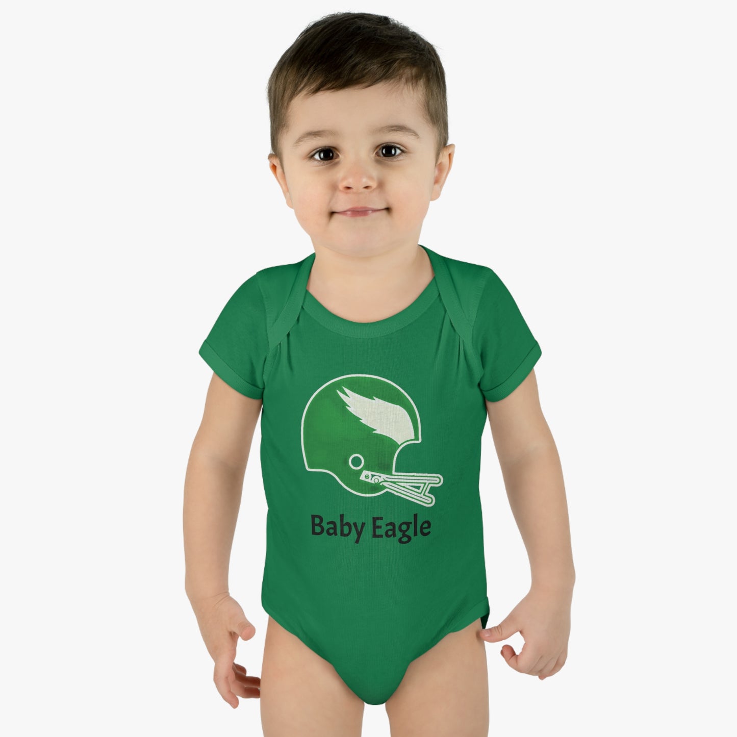 Infant Baby Rib Bodysuit Retro Eagles Helmet "Baby Eagle" Cutest New Fan Comfy Fit Super Soft Feel