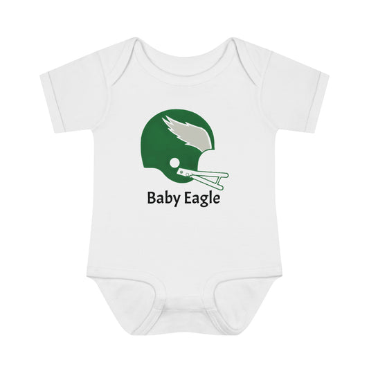 Infant Baby Rib Bodysuit Retro Eagles Helmet "Baby Eagle" Cutest New Fan Comfy Fit Super Soft Feel