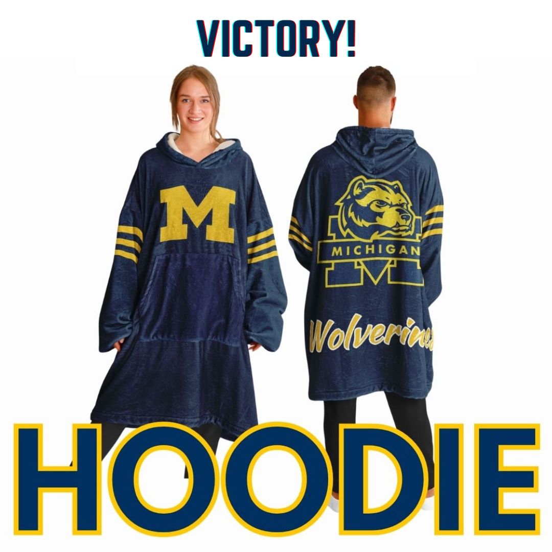 Classic Michigan Football Cuddle Hoodie Blue & Maize