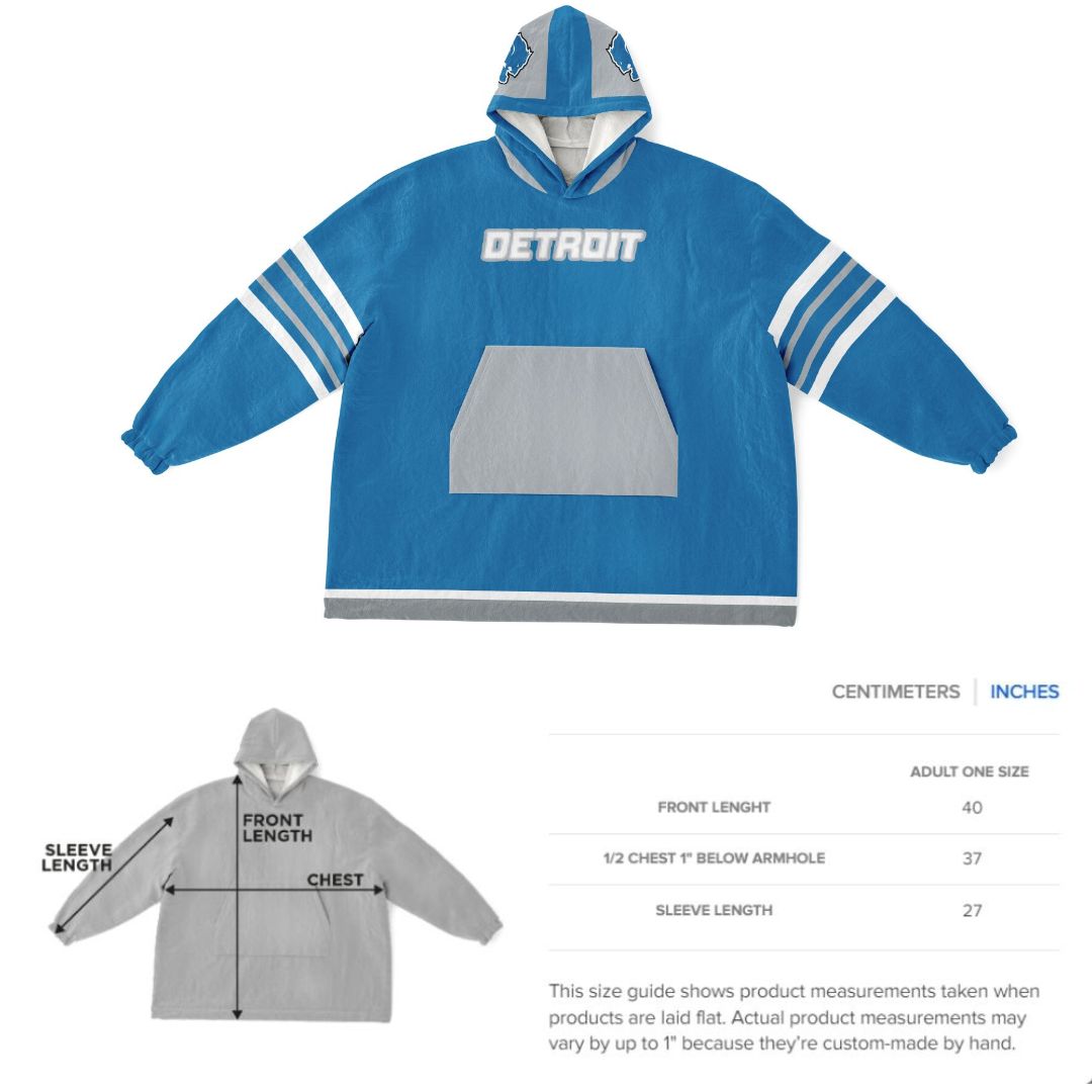Detroit Lions Oversize Hooded Blanket Gift for Fans