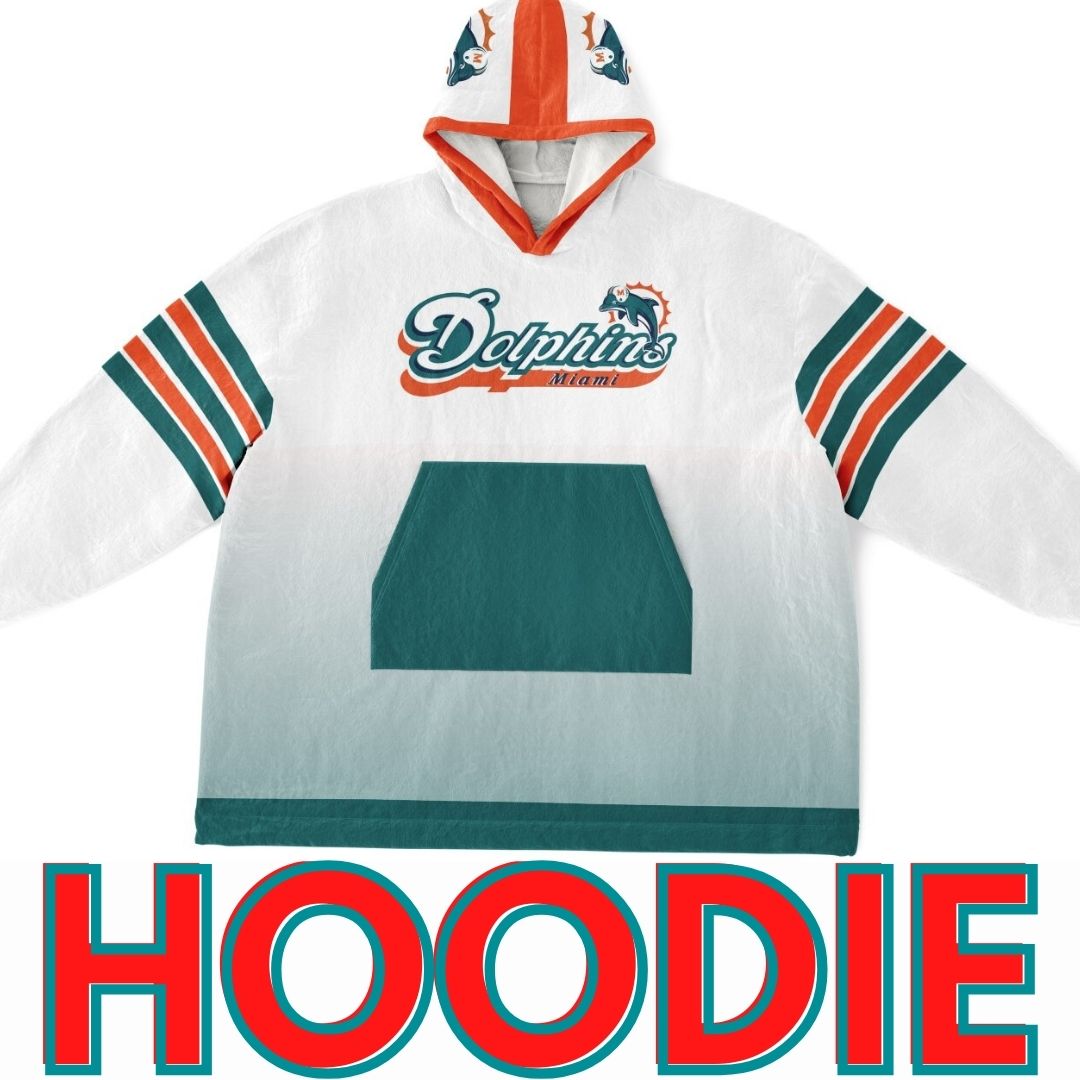 Miami Dolphins Retro White Football Cuddle Hoodie