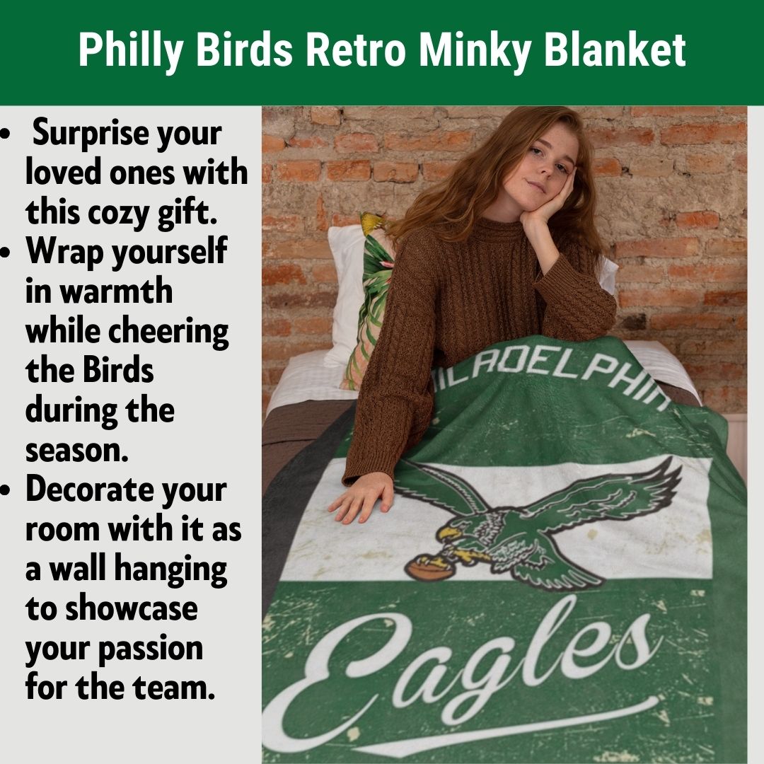 Eagles Throwback Soft Blanket A Great Birthday Gift for Philly Football Fans Throw Blanket to Watch Eagles Games Sports Home Decor