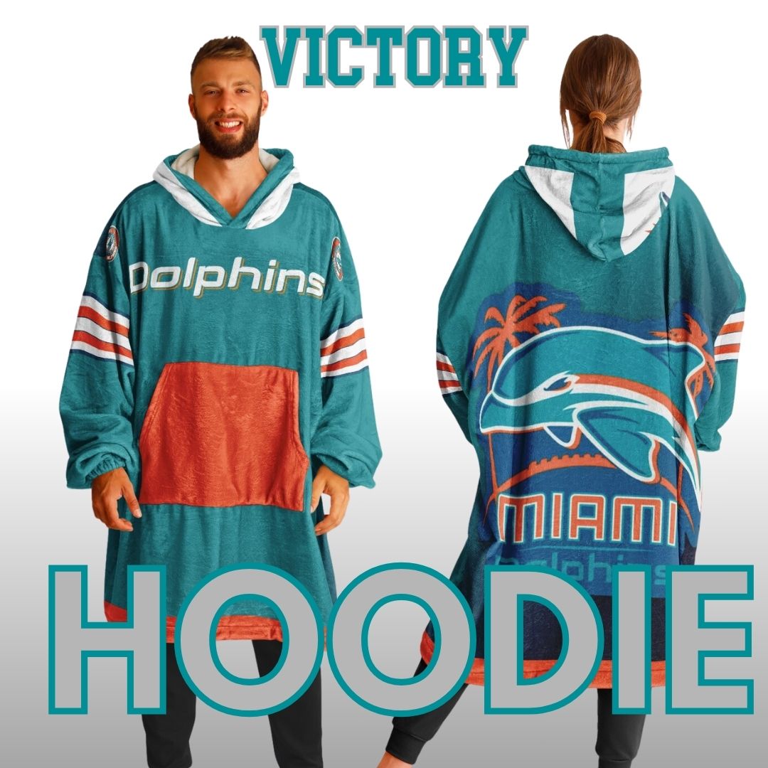 Miami Dolphins Aqua Football Cuddle Hoodie