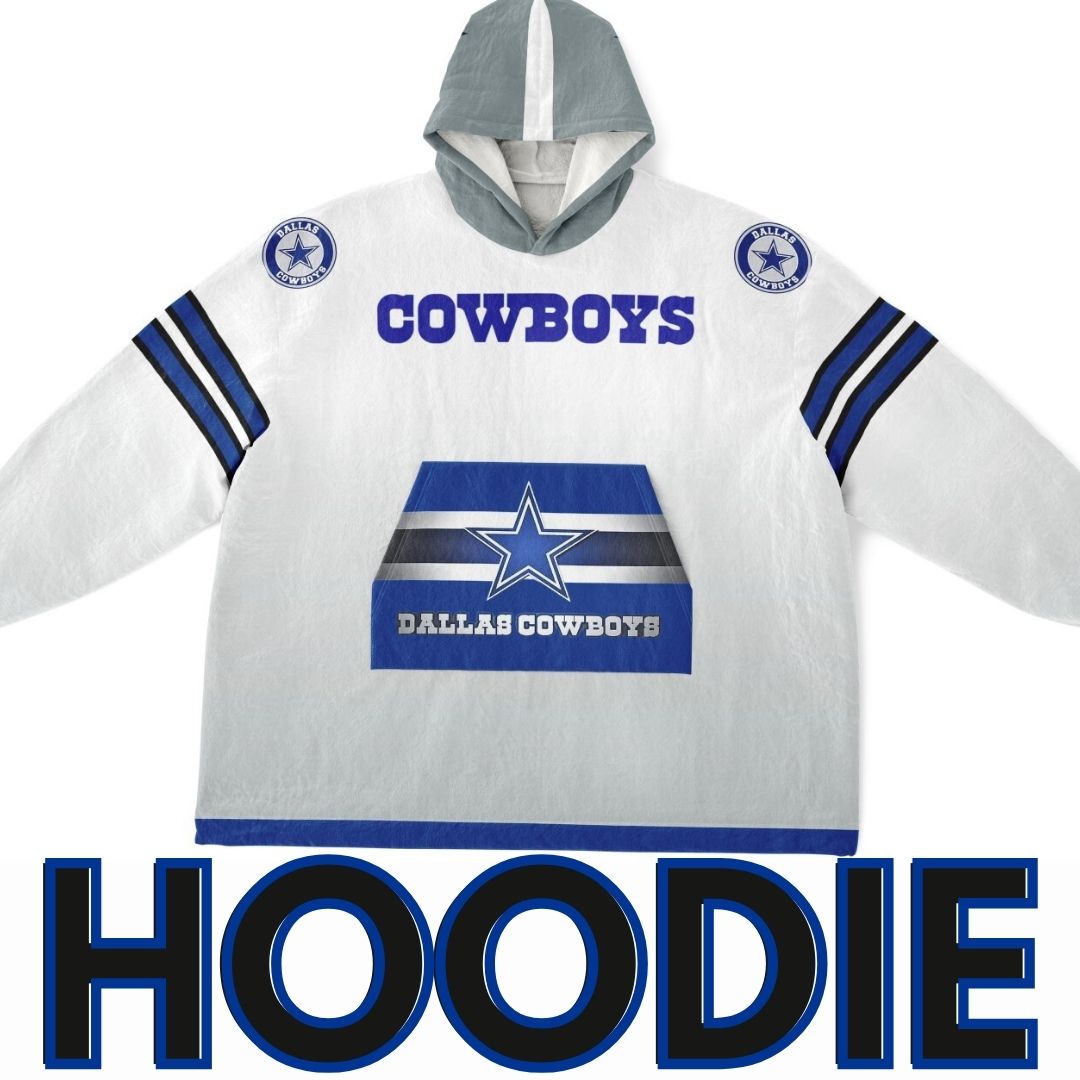 Dallas Cowboys White Football Cozy Cuddle Hoodie