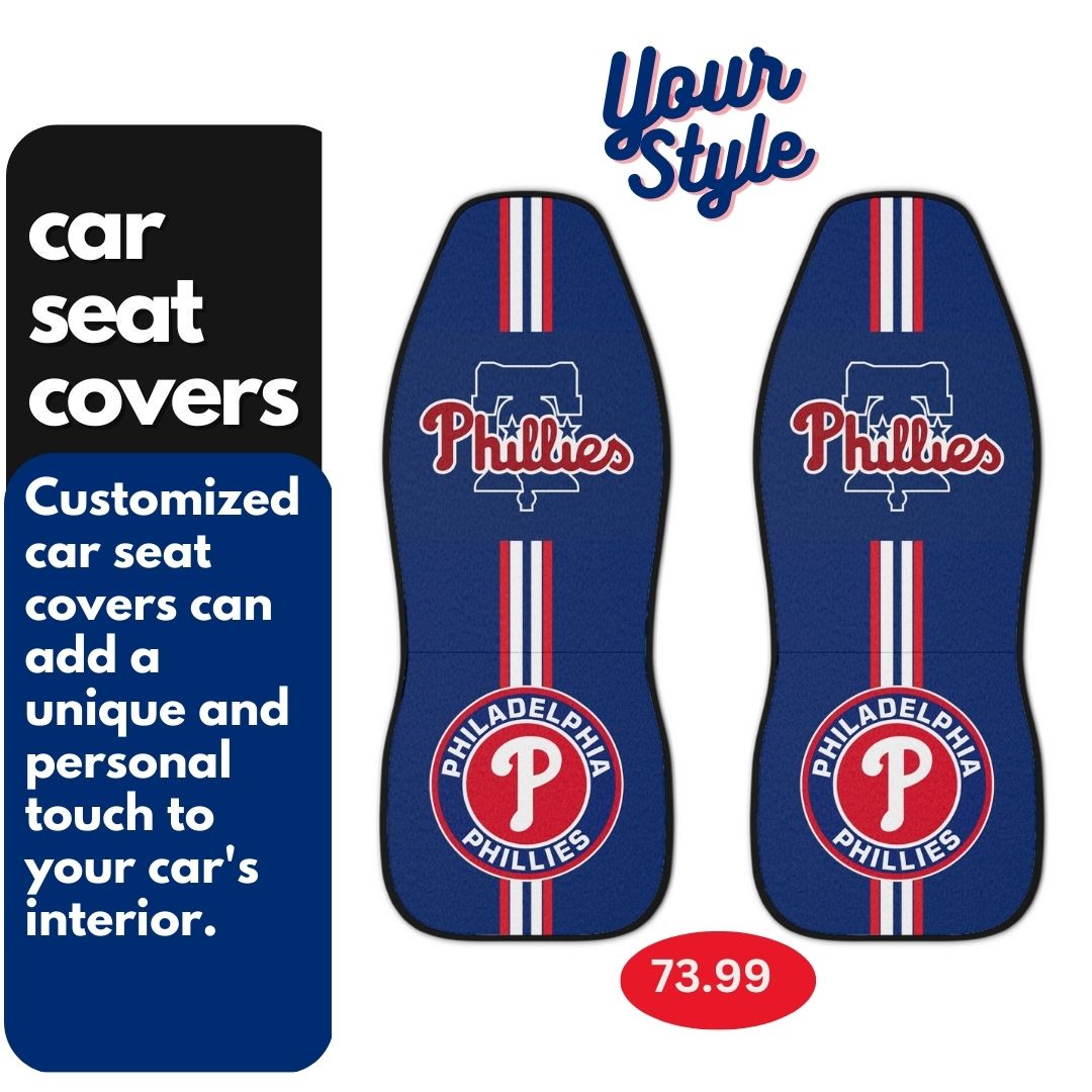 Car Seat Covers Phillies Car Seat Protectors Retro Blue Vehicle Seat Covers Philly Baseball Fan Gift Car Accessories Gift Philly Fan Gift