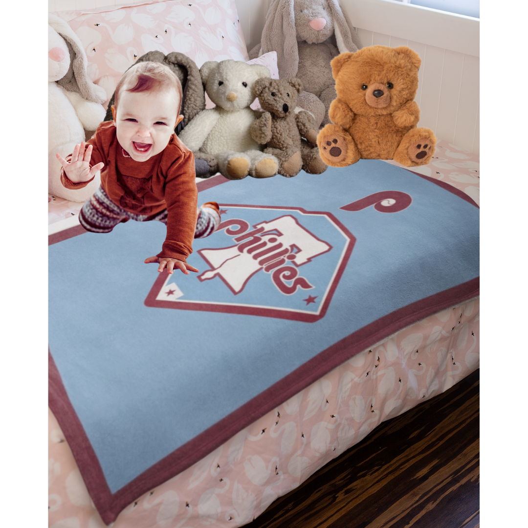 Baby Philly Fan Phillies Retro Blue Blanket