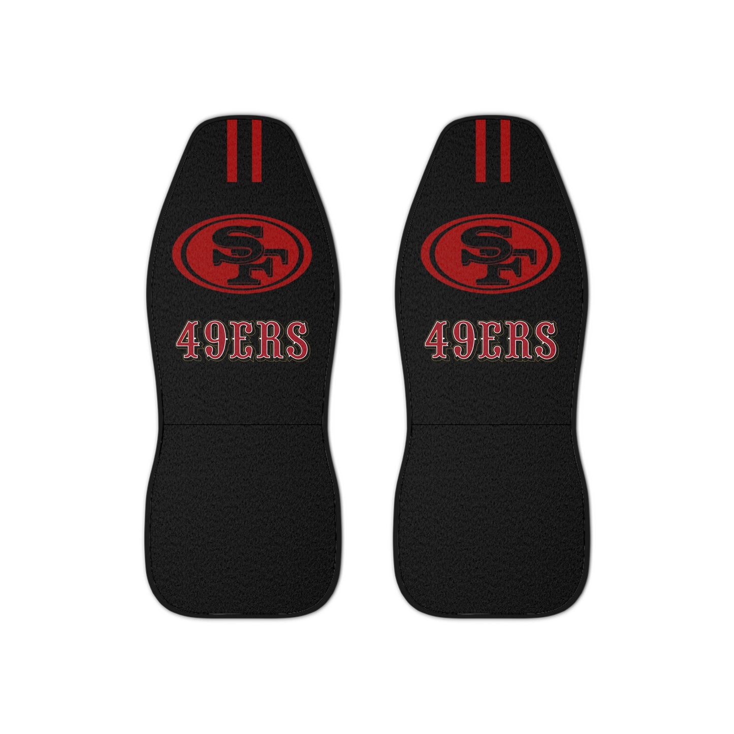 49ers Car Seat Covers, black & striped car seat covers, 49ers fan gift, car accessories gift