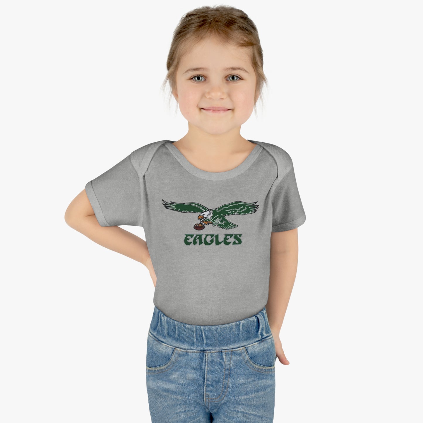 Infant Baby Rib Bodysuit Eagles Born A Fan Cutest New Fan Comfy Fit Super Soft Feel