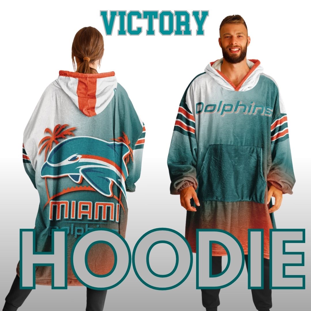 Miami Dolphins Sunshine Gradient Football Cuddle Hoodie