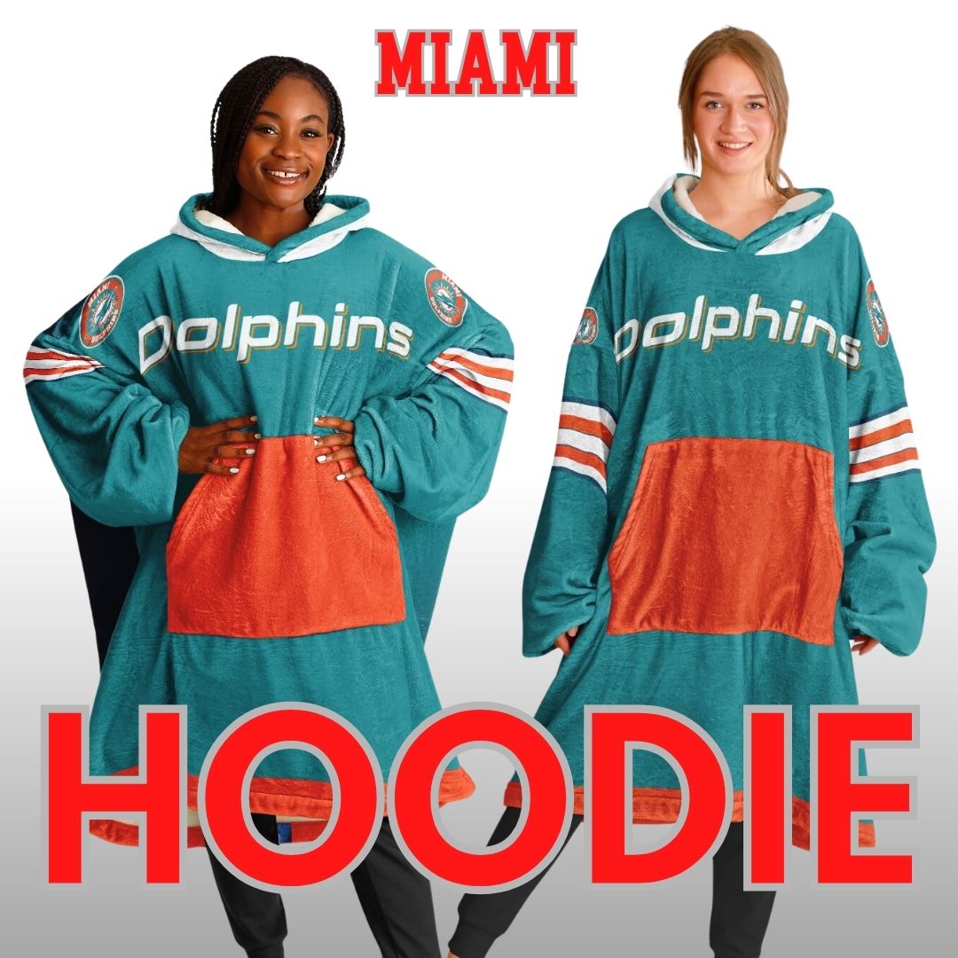 Miami Dolphins Aqua Football Cuddle Hoodie