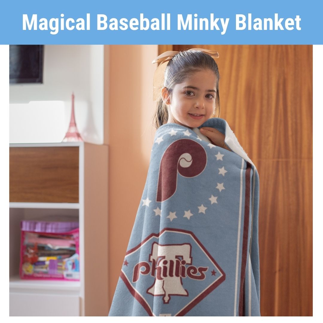 Blanket Phillies Retro Blue Throw Blanket Philly Baseball Fan Gift Baseball Throw Blanket for Children, Students Dad Mom Sports Home Décor