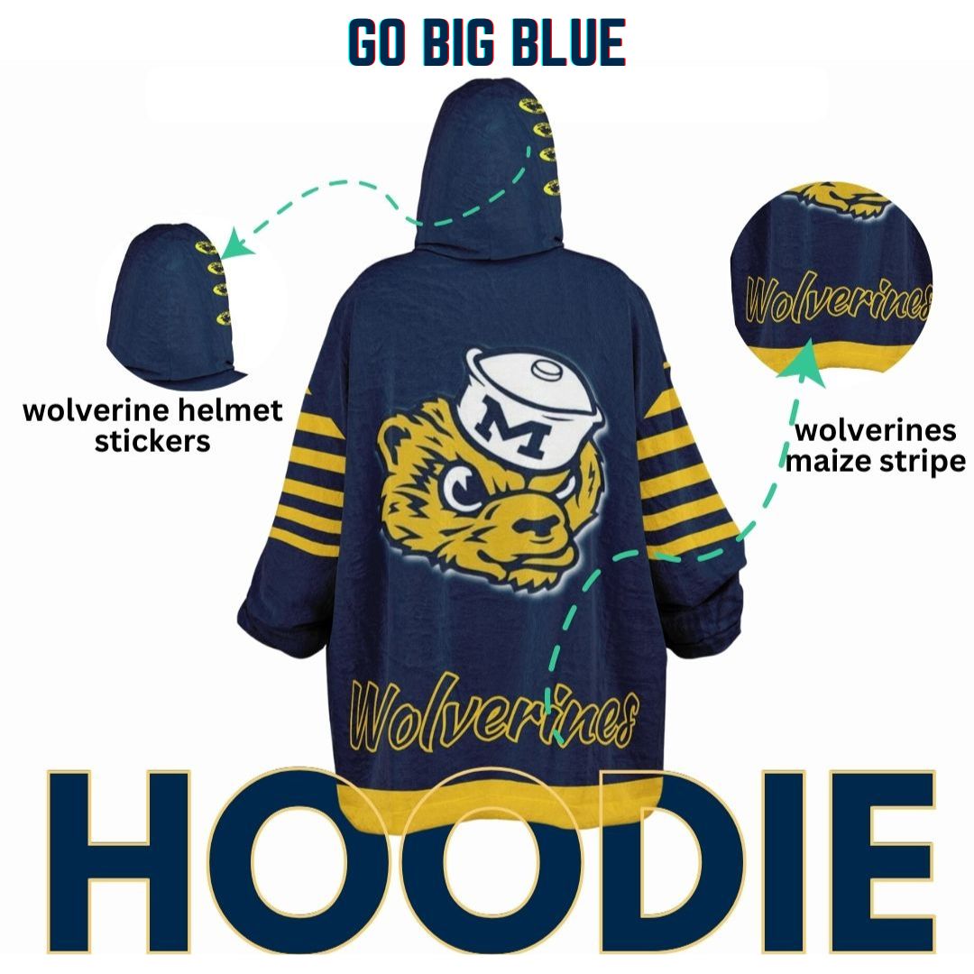 Michigan Football Cuddle Hoodie Maize & Blue Wolverines