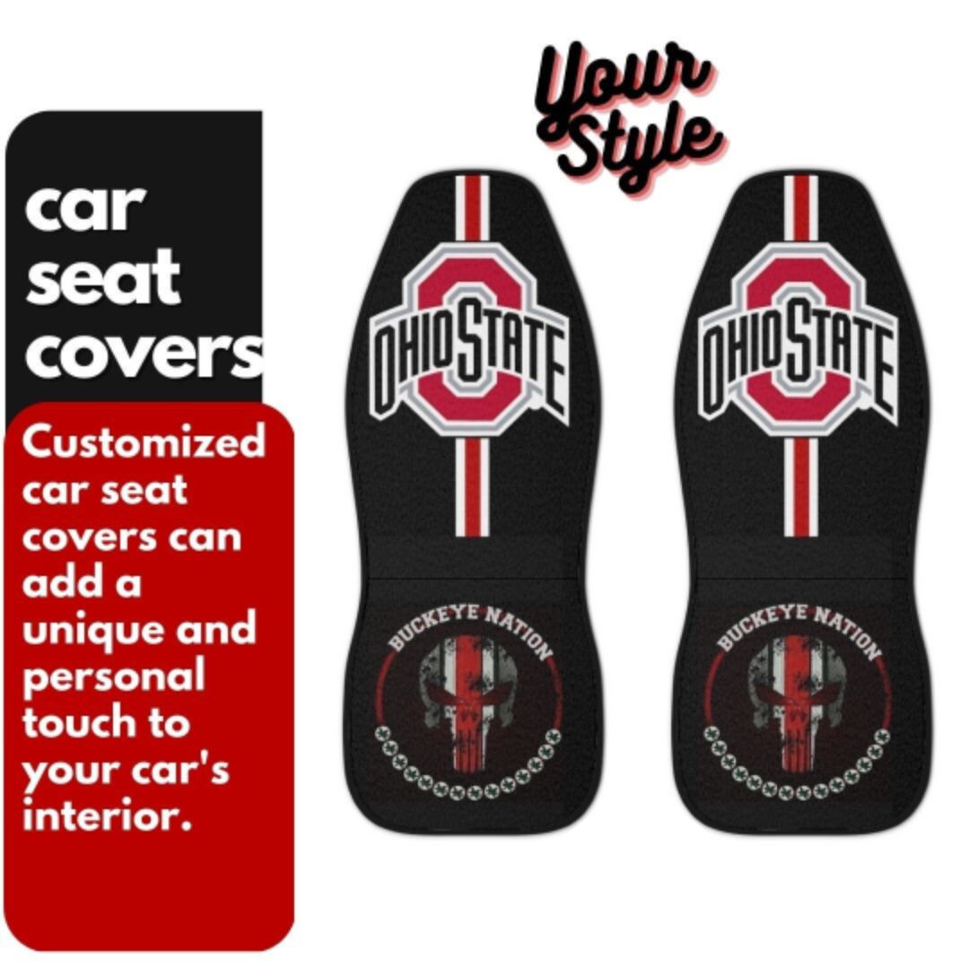 Car Seat Covers The Ohio State Seat Covers, College football vehicle seat covers, Car Interior décor for football fans, car accessories gif