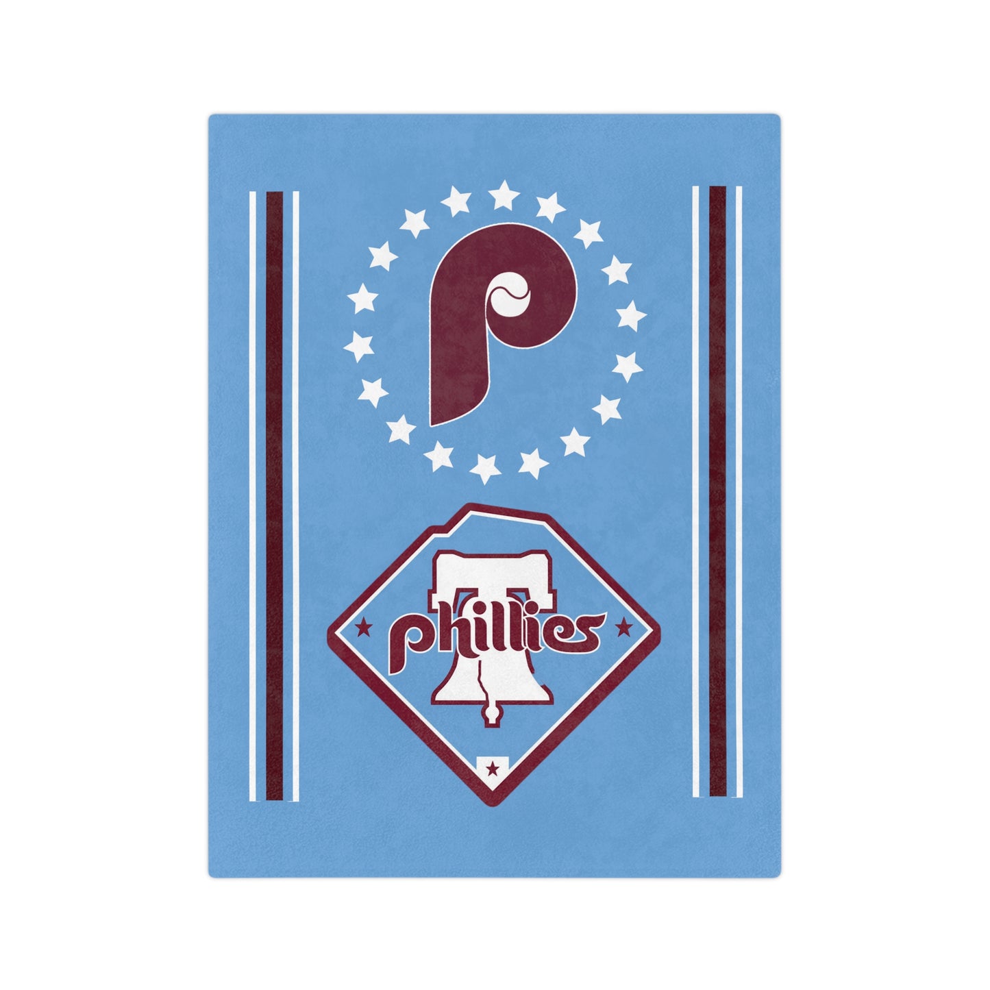 Blanket Phillies Retro Blue Throw Blanket Philly Baseball Fan Gift Baseball Throw Blanket for Children, Students Dad Mom Sports Home Décor