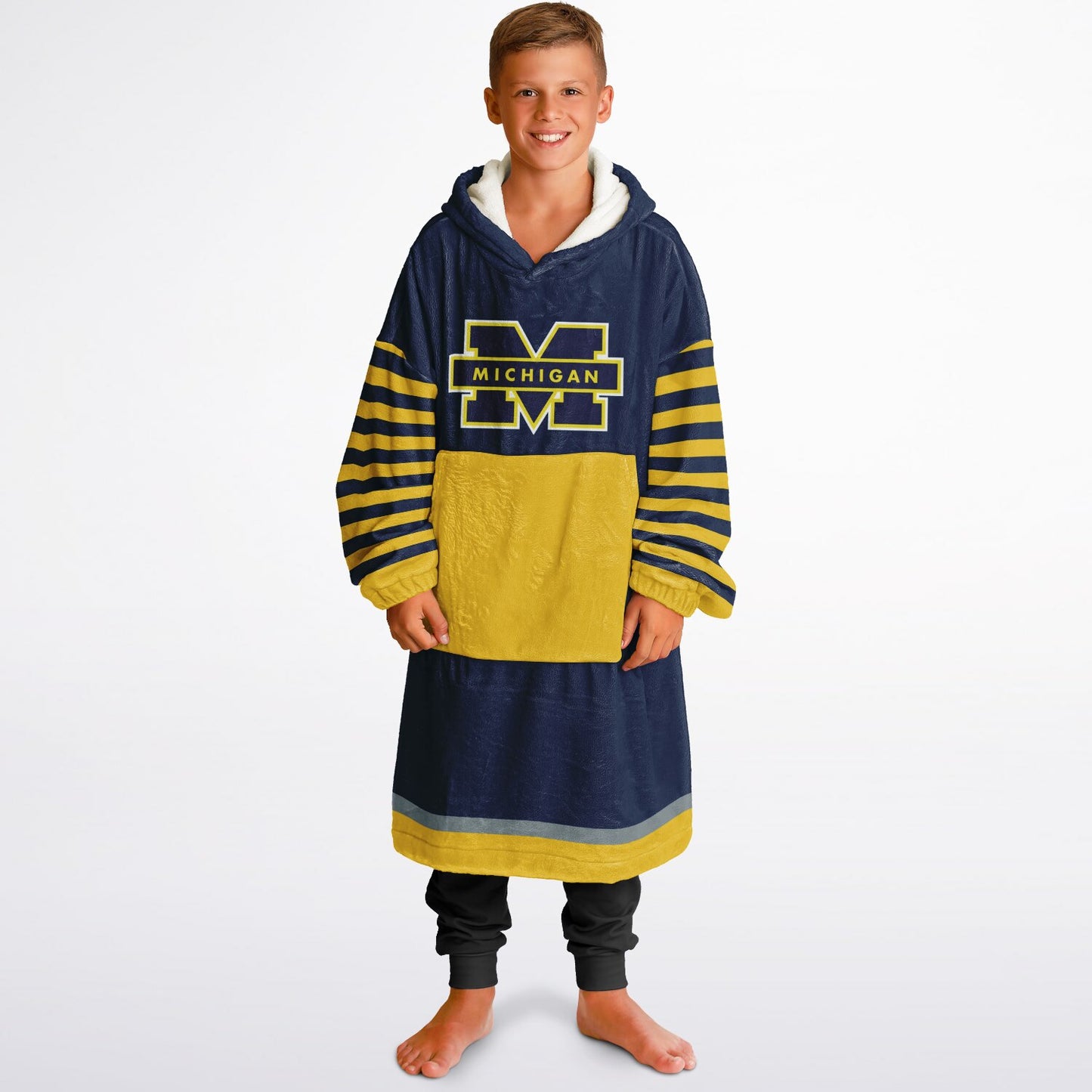 Youth Michigan Blue & Maize Oversize Cuddle Hoodie