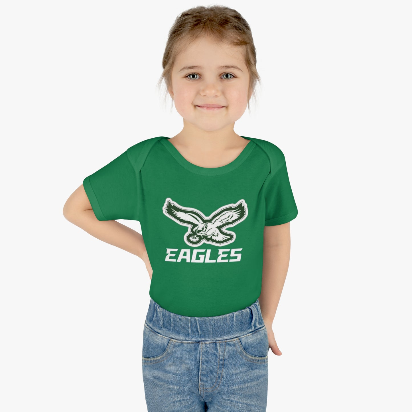 Infant Baby Rib Bodysuit Eagles Born A Fan Cutest New Fan Comfy Fit Super Soft Feel