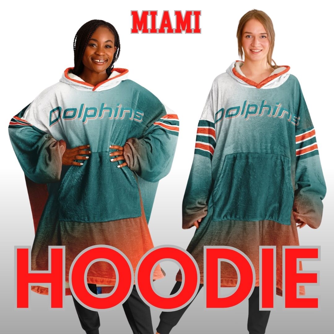 Miami Dolphins Sunshine Gradient Football Cuddle Hoodie