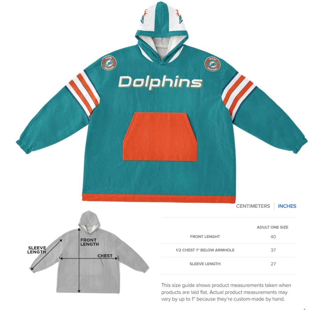 Miami Dolphins Aqua Football Cuddle Hoodie