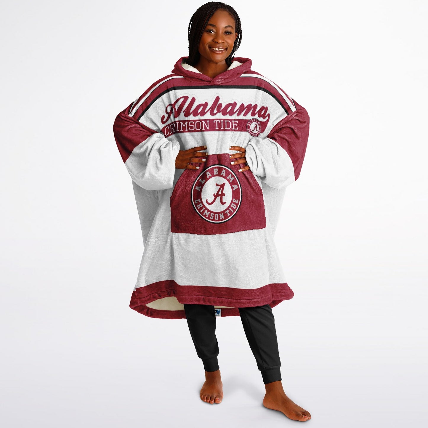 Alabama Crimson Tide White Cuddle Hoodie Great Gift for Alabama Fans & Alumni