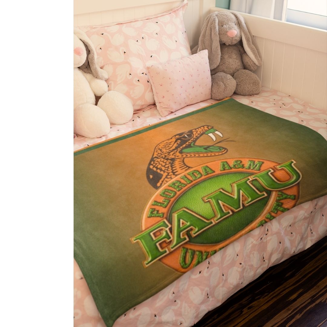 Cozy FAMU Rattlers Minky Blanket Gift for Back To School Florida A&M Throw Blanket to Keep Her Warm Inside or Out Gift for Rattler Mom