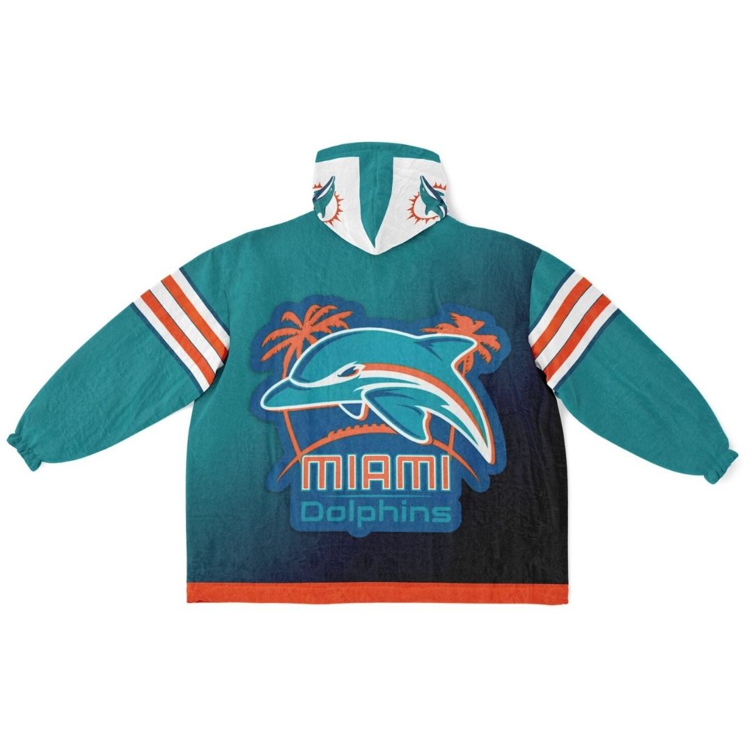 Miami Dolphins Aqua Football Cuddle Hoodie